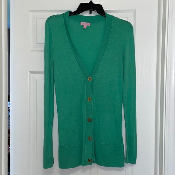 Lilly Pulitzer Kelly Green Heidi Cardigan Sweater - Picture 1 of 7
